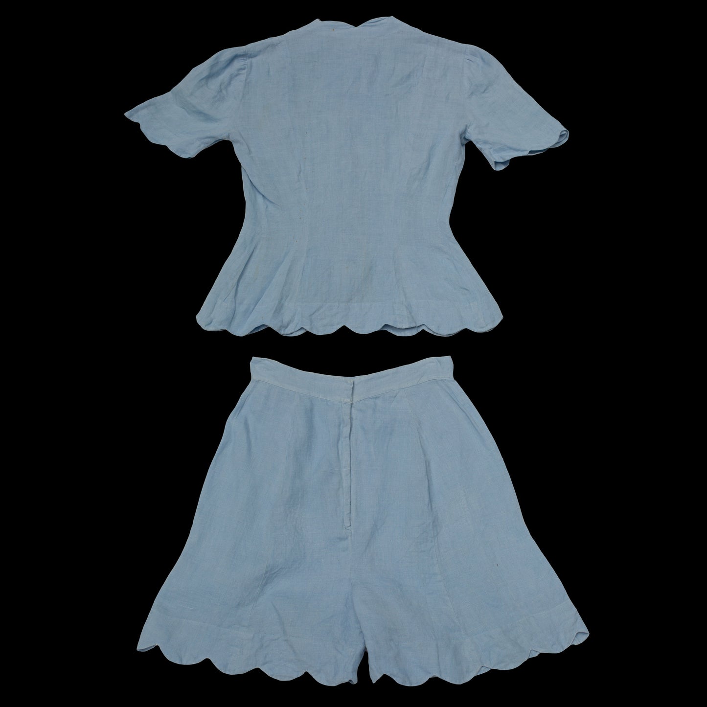Vintage 1940s Scalloped Cotton Shorts Set