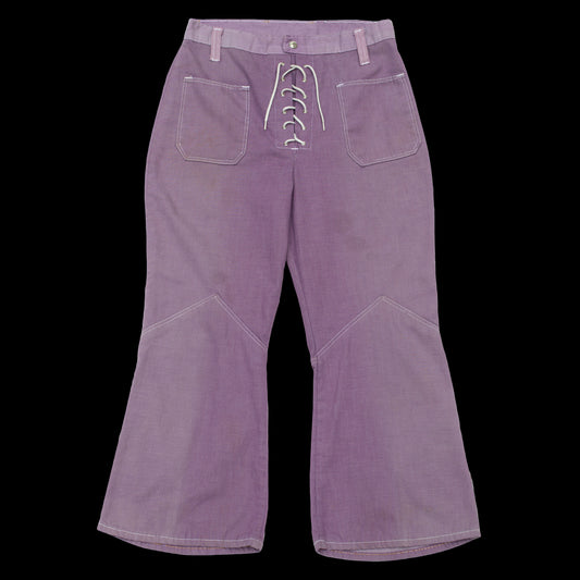 Vintage 1960s Purple Lace-Up Jeans 30 Waist