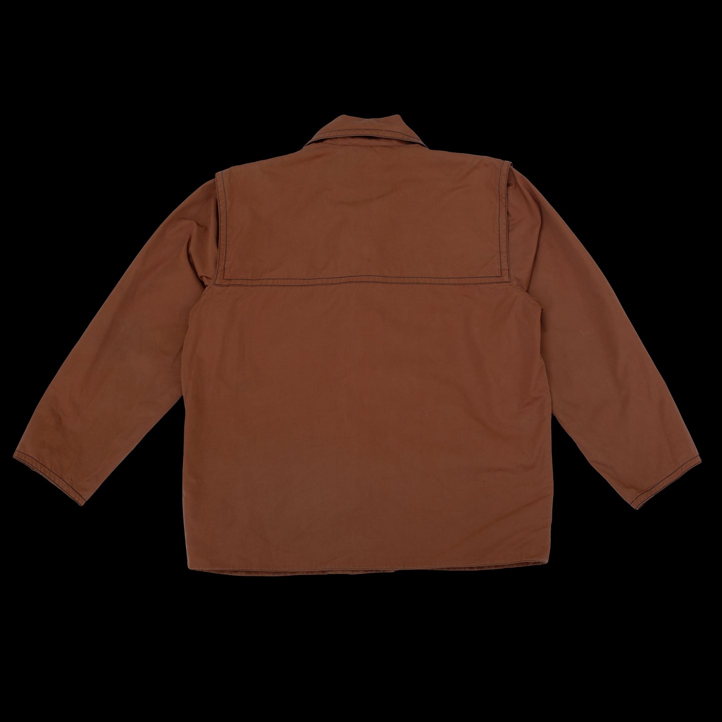 Vintage 1930s 1940s Rust Brown Cotton Gaberdine Toggle Button Jacket