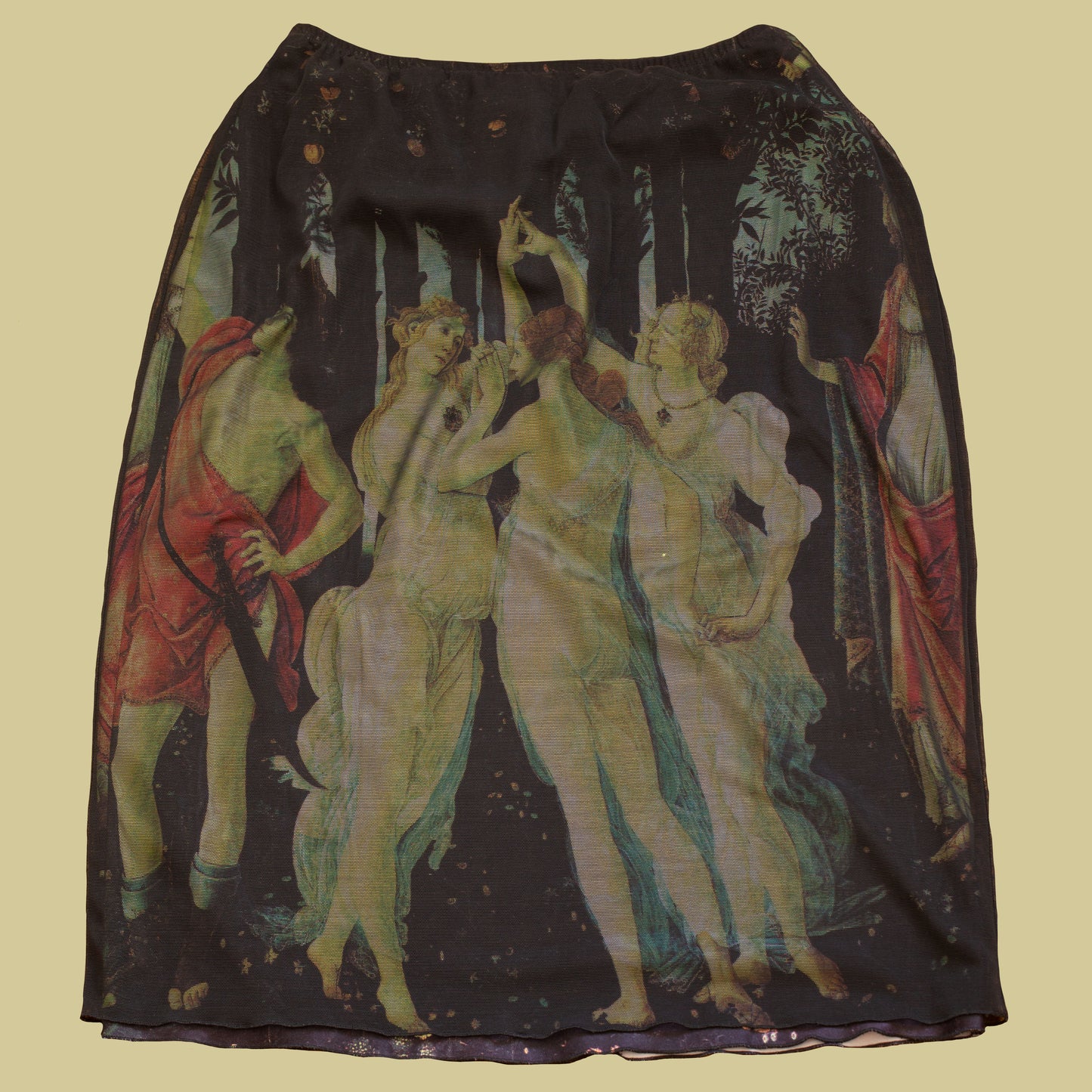 Vintage 1990s Botticelli Primavera Mesh Skirt
