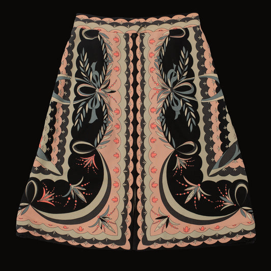 Vintage 1960s Pink + Black Pucci Skirt 28" Waist