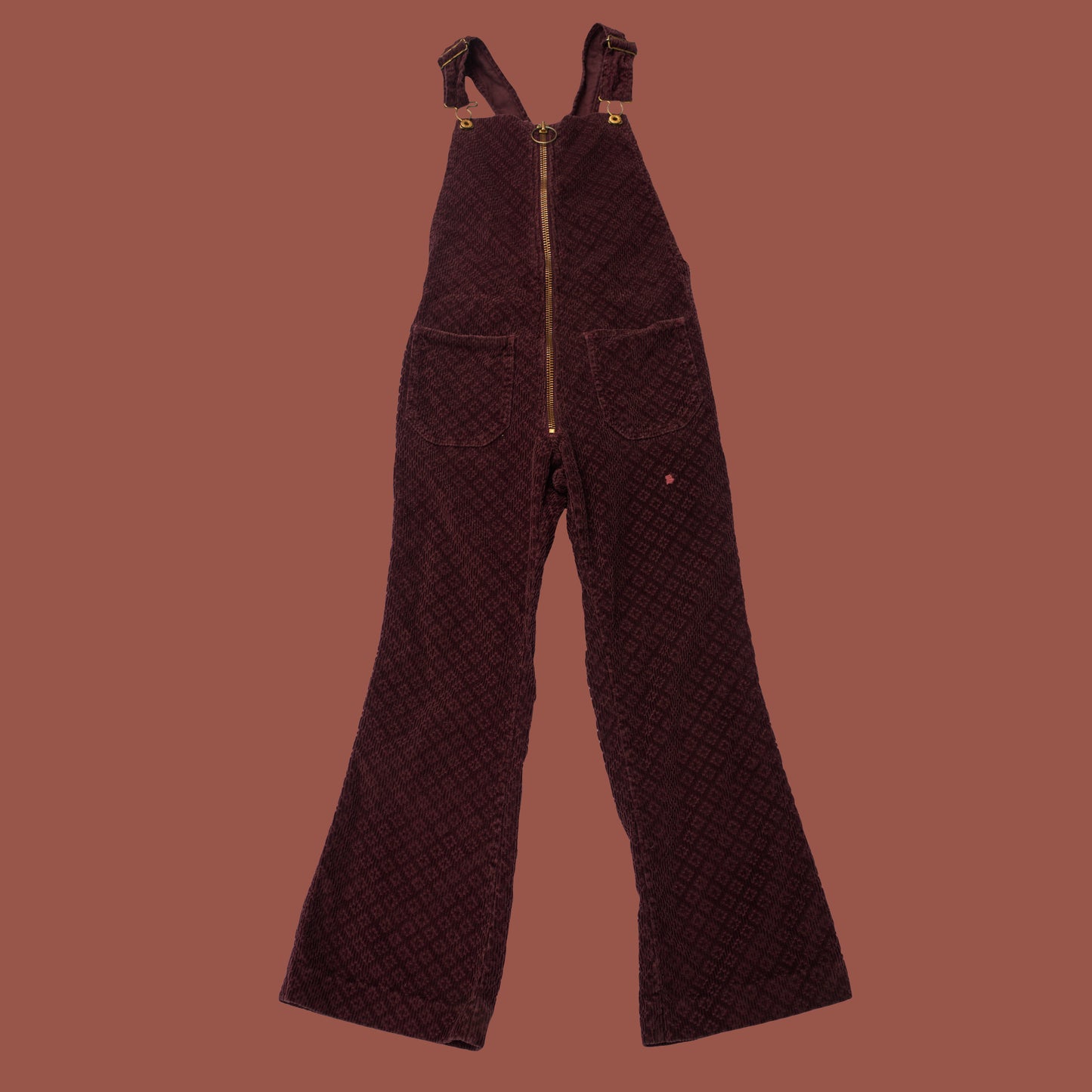 Vintage 1970s Corduroy O-Ring Zip Overalls Jumpsuit Male Denim