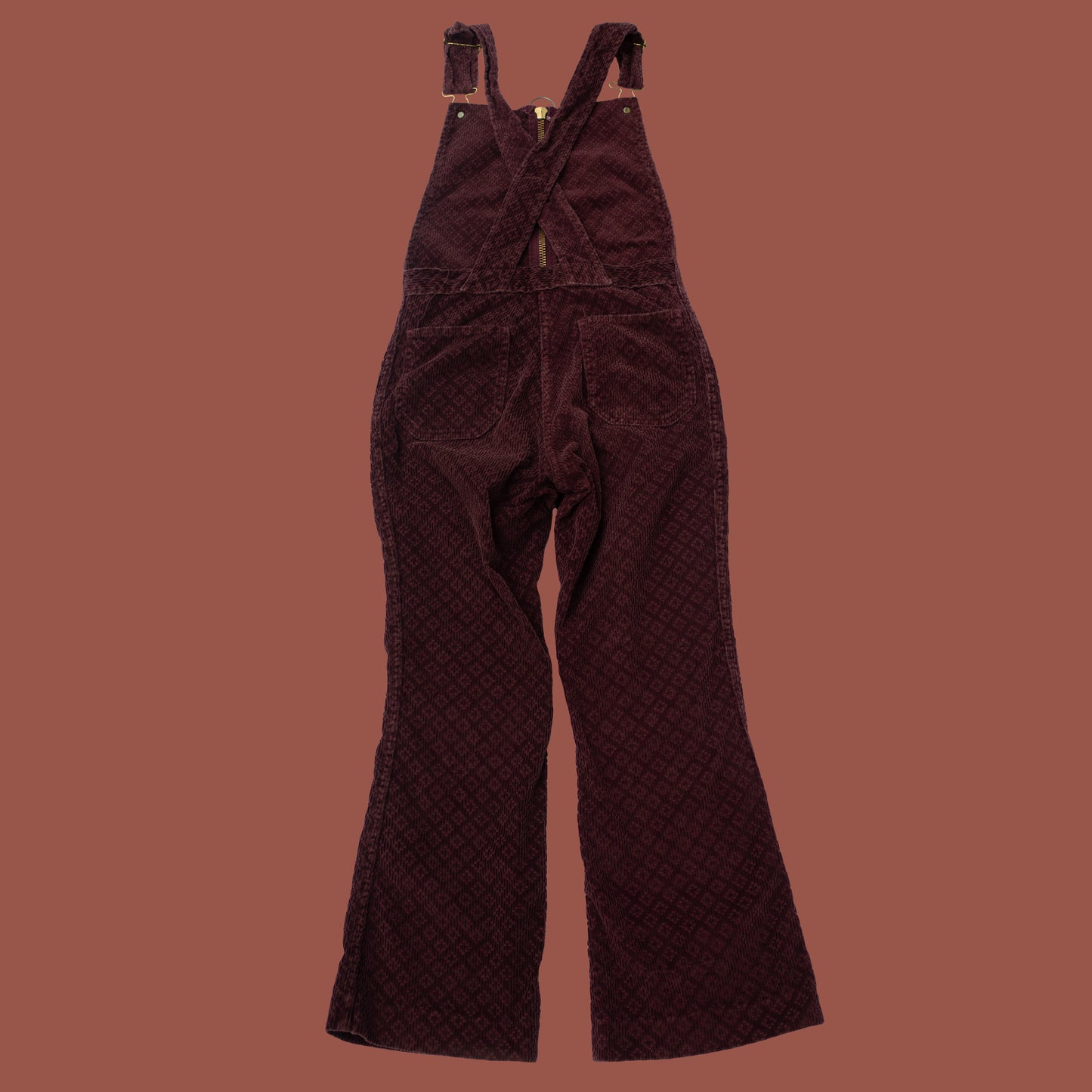 Vintage 1970s Corduroy O-Ring Zip Overalls Jumpsuit Male Denim