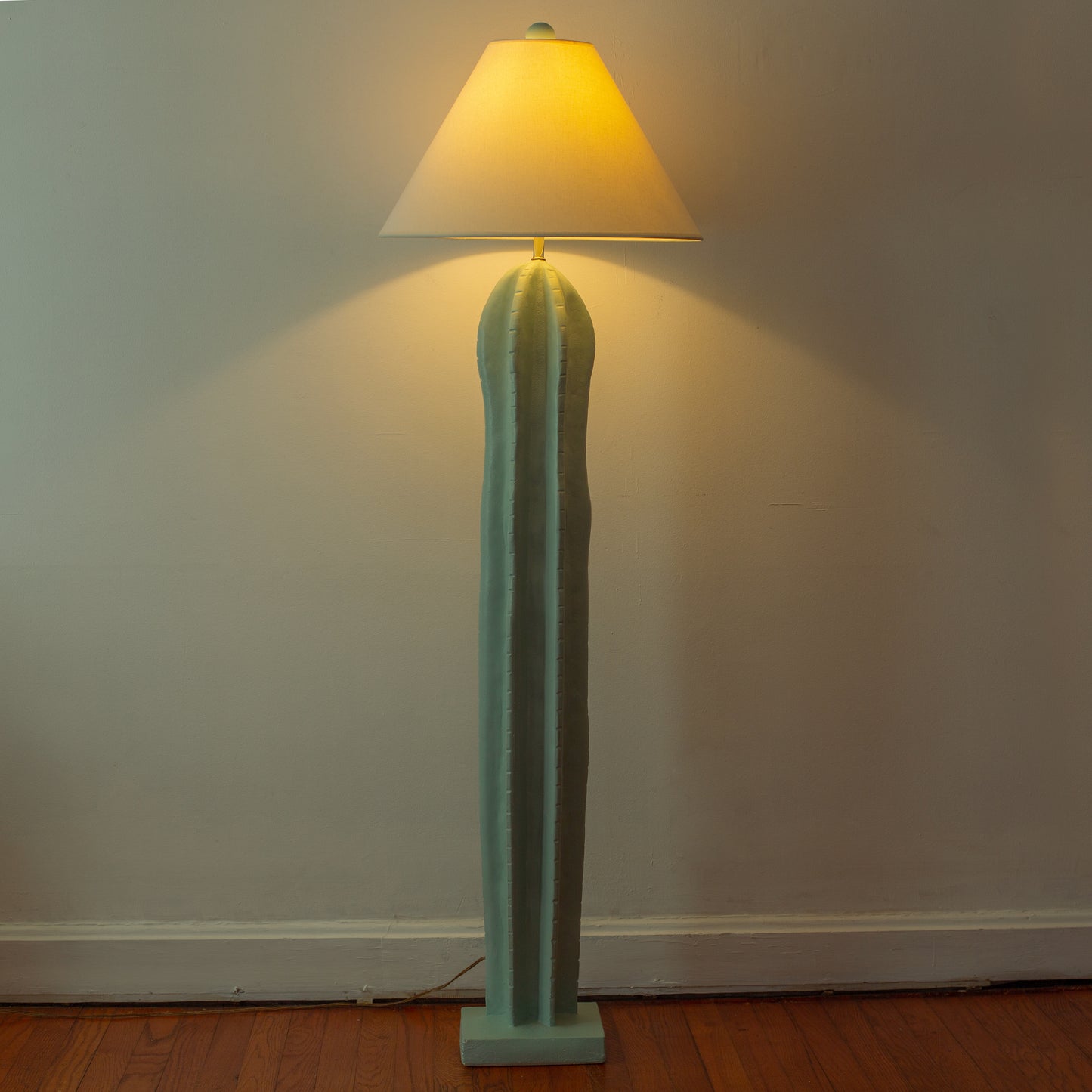 Vintage 1980s Cactus Plaster Standing Lamp by Alsy
