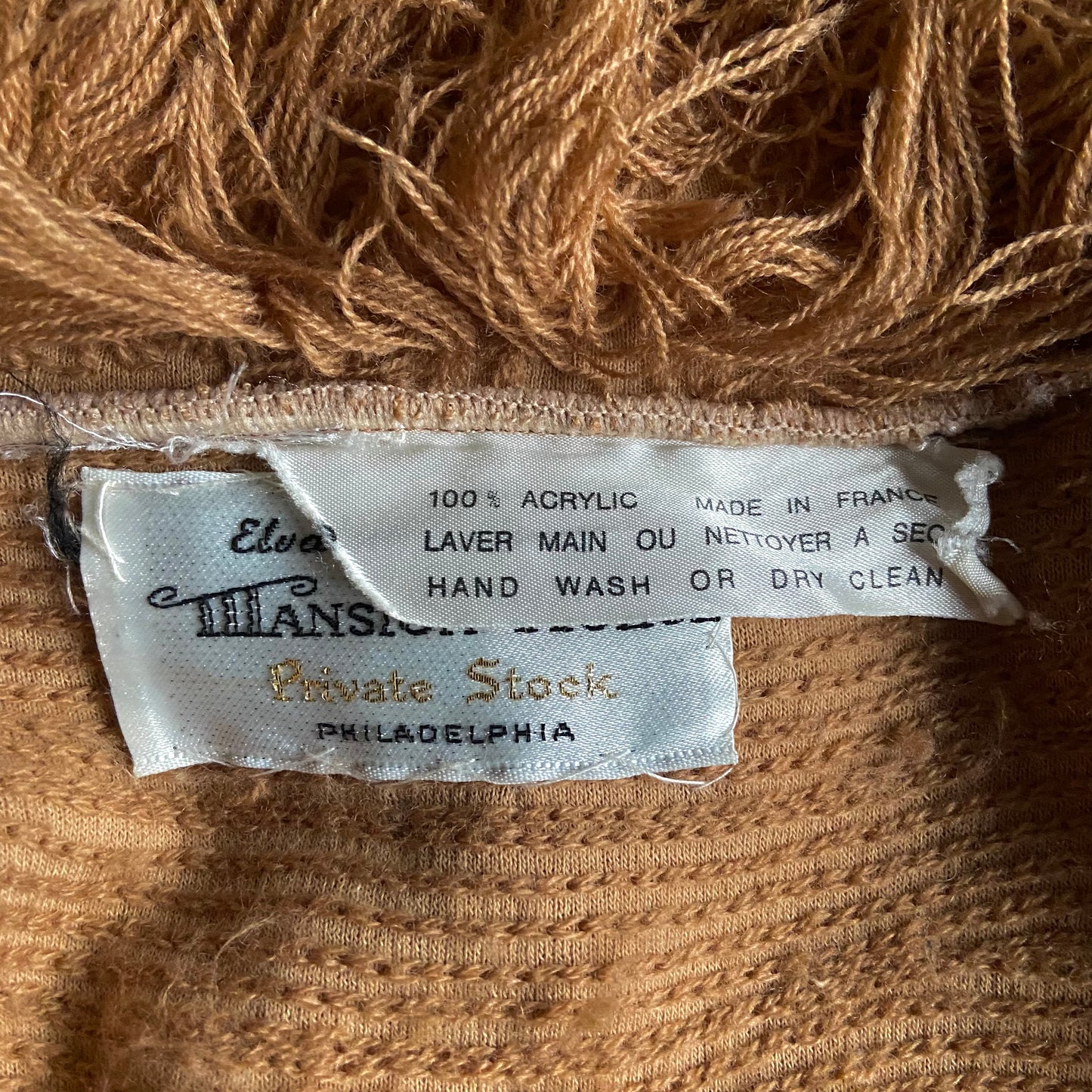 Vintage 1970s Brown Shag Yarn Jacket