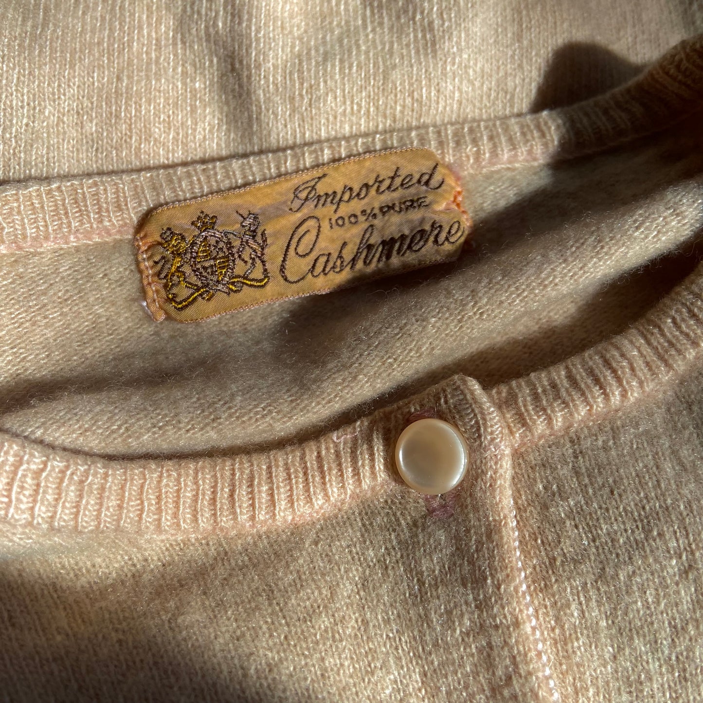 Vintage 1950s Cream Cashmere Cardigan