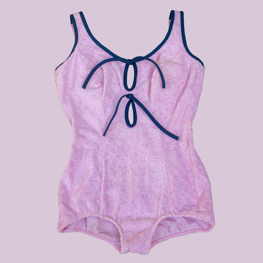 Vintage 1960s Pink Terry Cloth Swimsuit