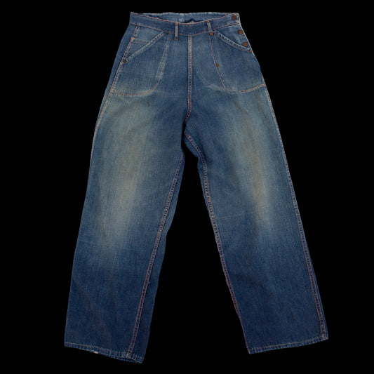 Vintage 1940s Side Button Jeans Sun Brand 26/27 W