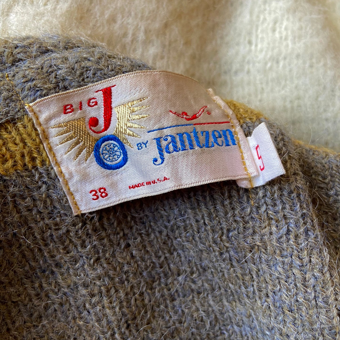 Vintage 1960s Jantzen Striped Mohair Cardigan
