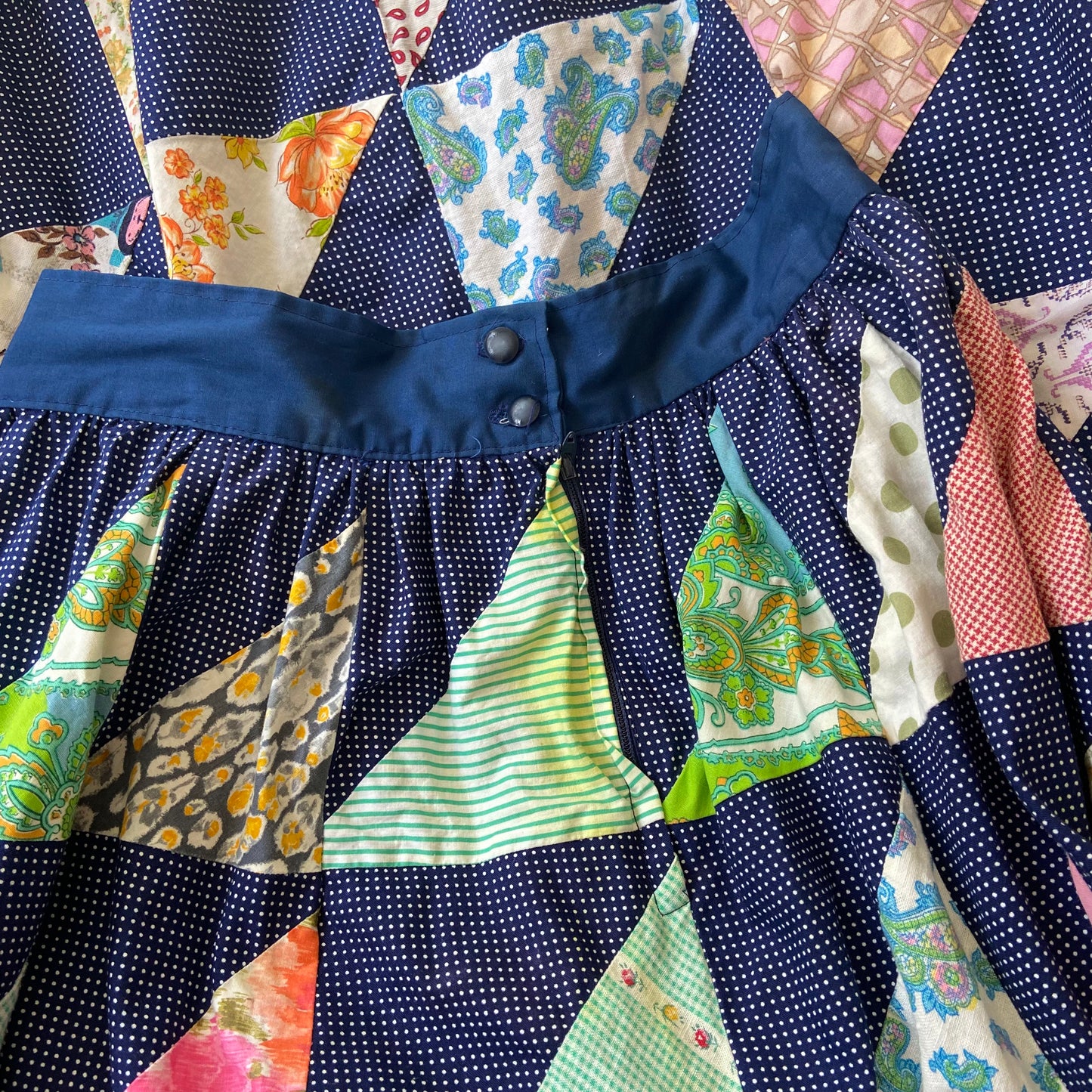 Vintage 1970s Quilt Maxi Skirt